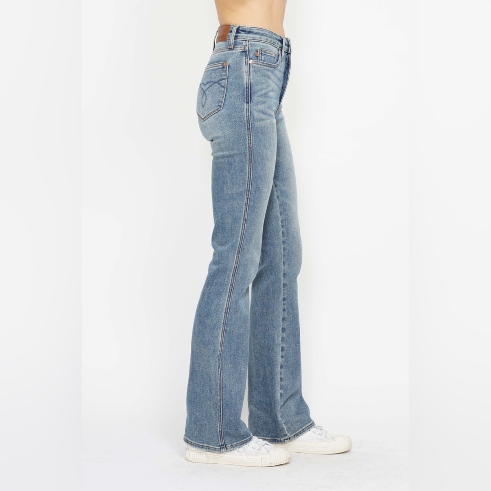NWT LONG LENGTH Judy Blue PLUS + REG Size High Rise Tummy Control Bootcut Jeans - Picture 4 of 7